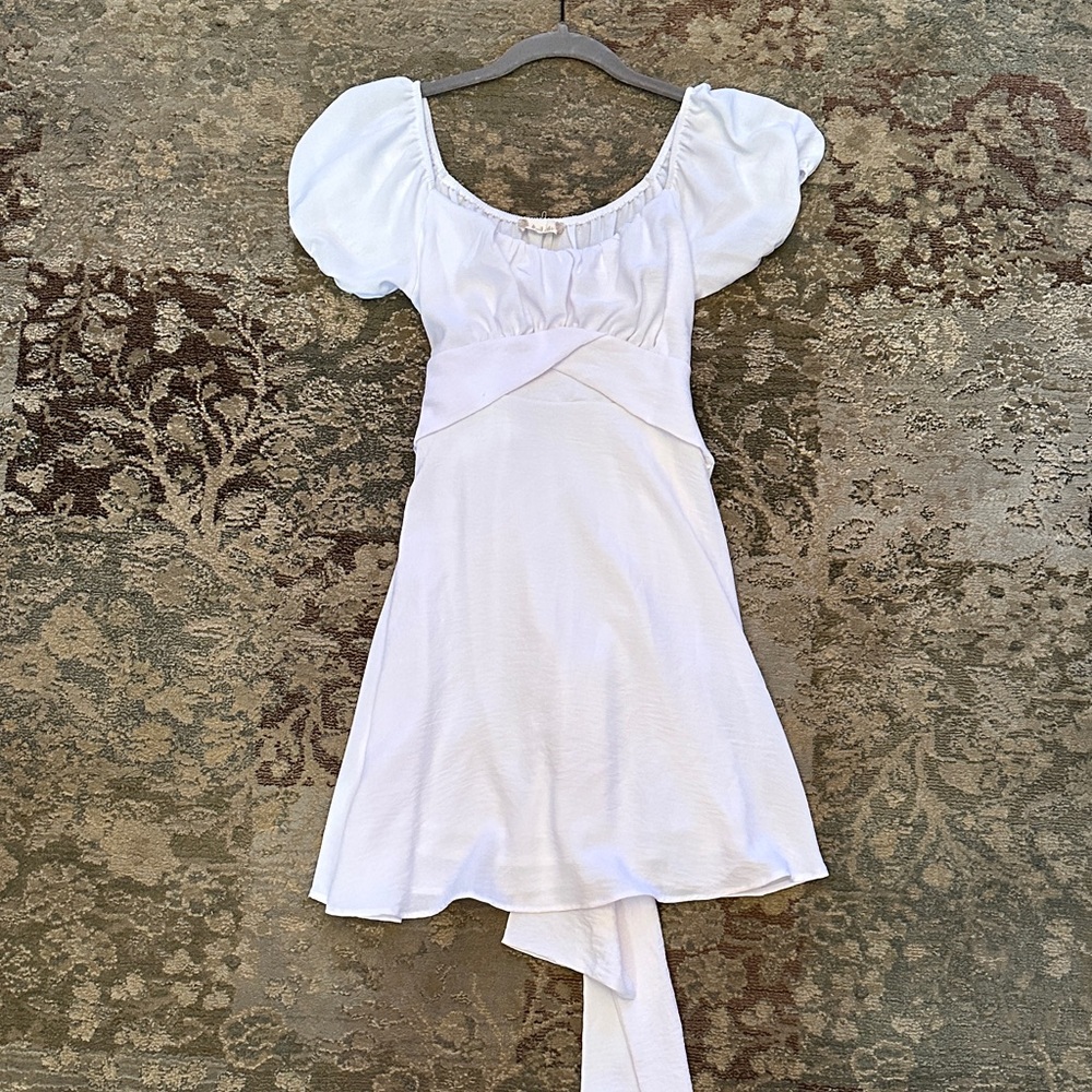White Puff Sleeve Dress